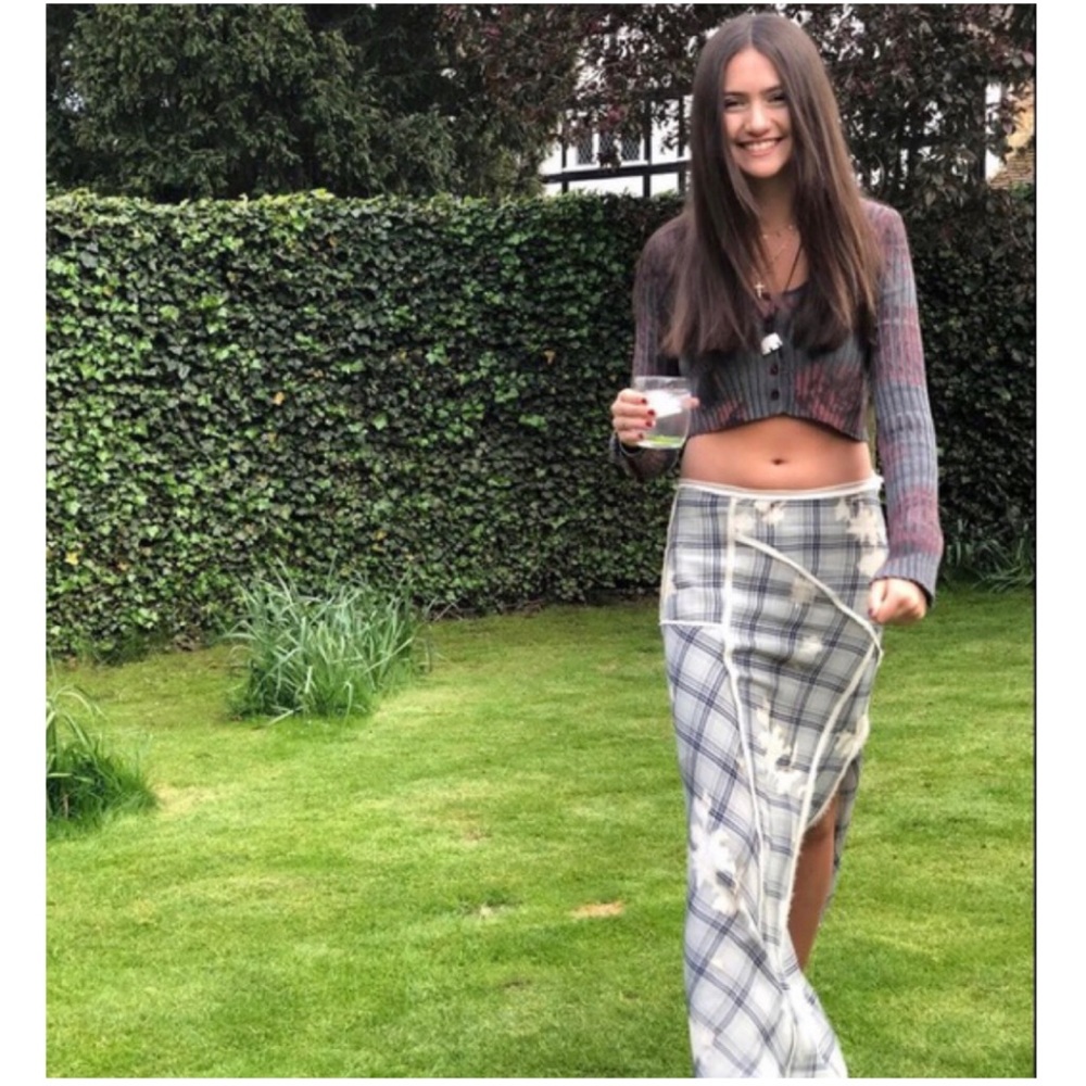 NWT Zara Limited Edition Plaid Floral Print Skirt